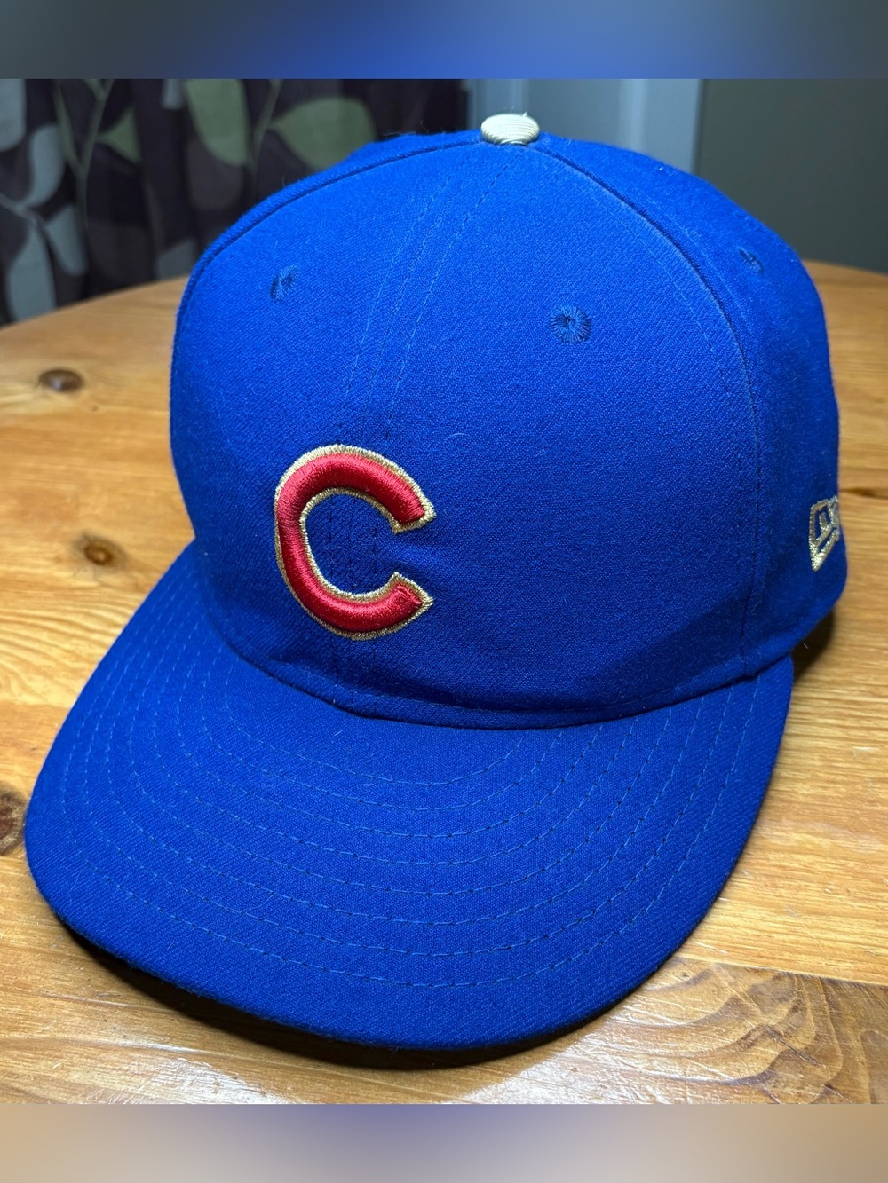 New Era Chicago Cubs 2016 World Series Gold Collection On Field Fitted Hat 7 1/4